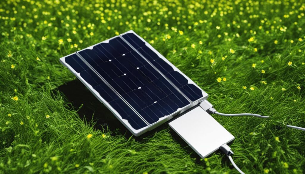 Exemplo de carregador solar portátil