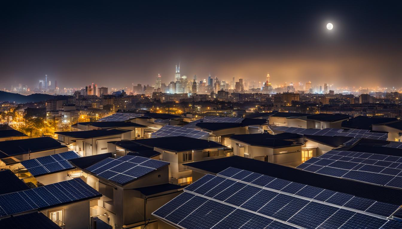 como funciona a energia solar à noite