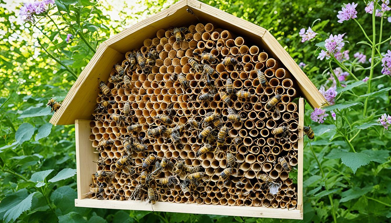 Construção de abrigos para abelhas em jardins