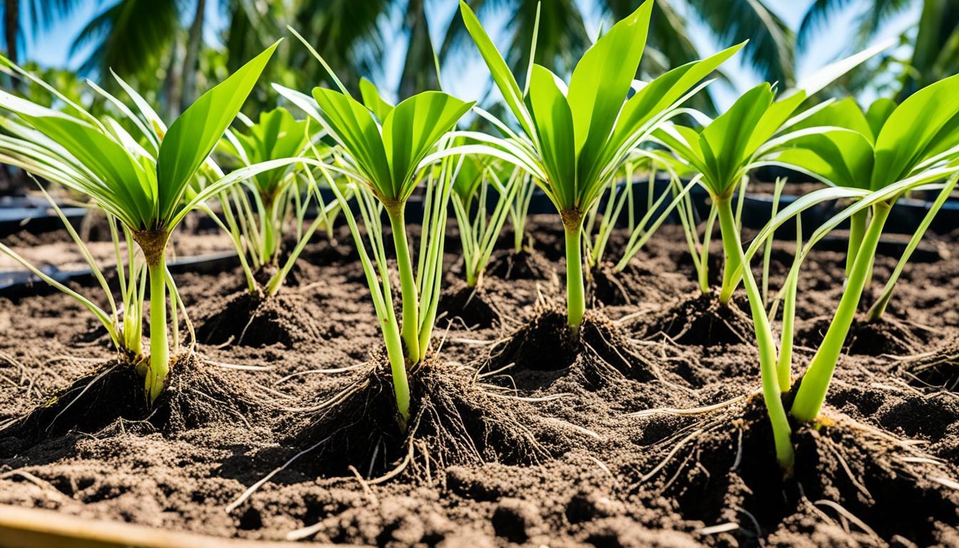 Propagação de coqueiros a partir de sementes de coco verde