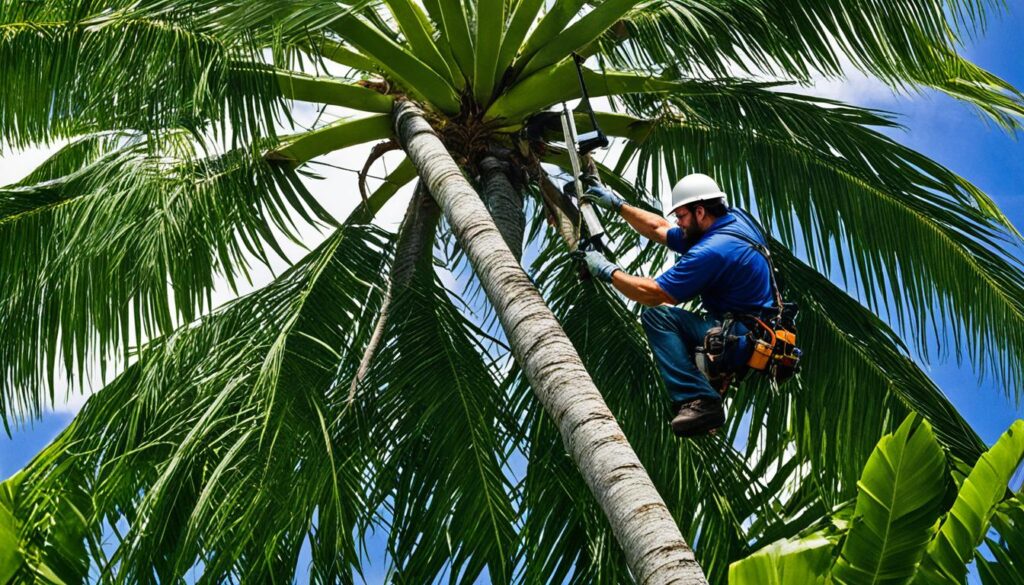 poda de coqueiros em climas tropicais